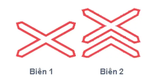 Để chỉ nơi đường sắt giao vuông góc với đường bộ không có rào chắn.