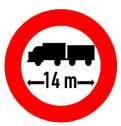 Ý nghĩa biển báo giao thông Biển báo hạn chế chiều dài xe ô tô máy kéo rơ móc hoặc sơ mi rơ móc
